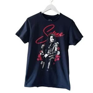 Selena Black Red Authentic Cotton Graphic Music Women’s Short Sleeves S # 1347